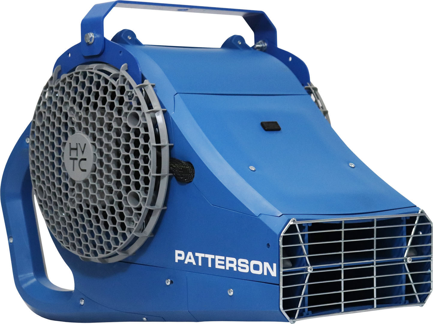 Patterson portable industrial floor fan with handle and protective grille