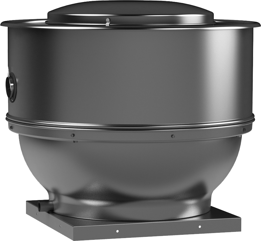 Commercial rooftop exhaust fan with aluminum housing