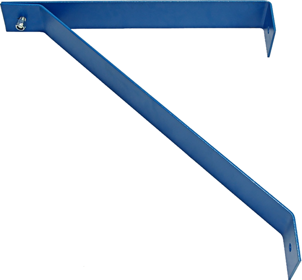 Blue metal Z-bracket support 