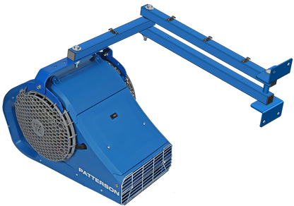 Patterson industrial loading dock fan with adjustable dual-arm mount 